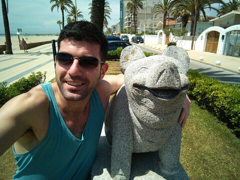 Me (left) enjoying at the beach.